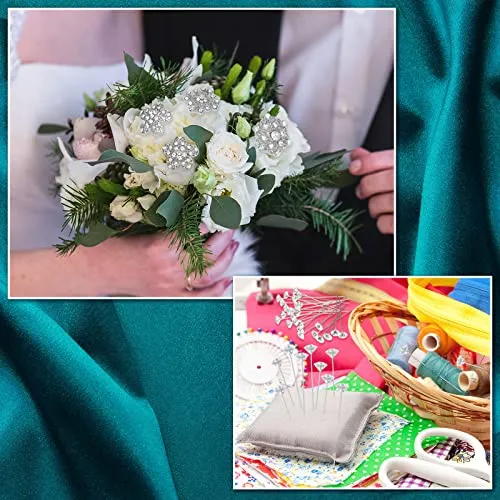 138 Pieces Flower Brooch Bouquet Pins Silver Rhinestone Brooches Diamond Pins for Flowers Crystal Corsages Flower Straight Head Pins Bulk Brooches Jewelry for Crafting Wedding Decor Supplies