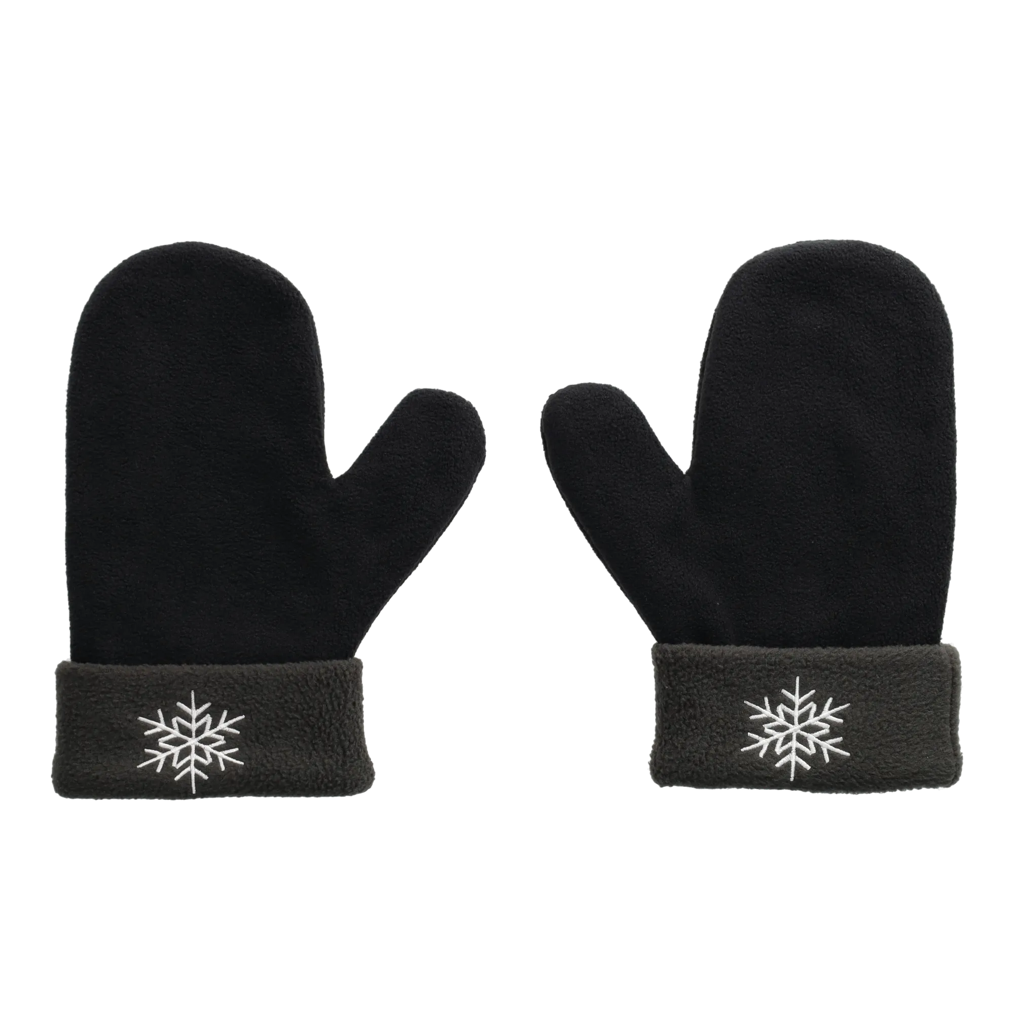 (3-piece set) Cozy fleece love winter gloves mittens for lovers (One Size) - Black / Grey