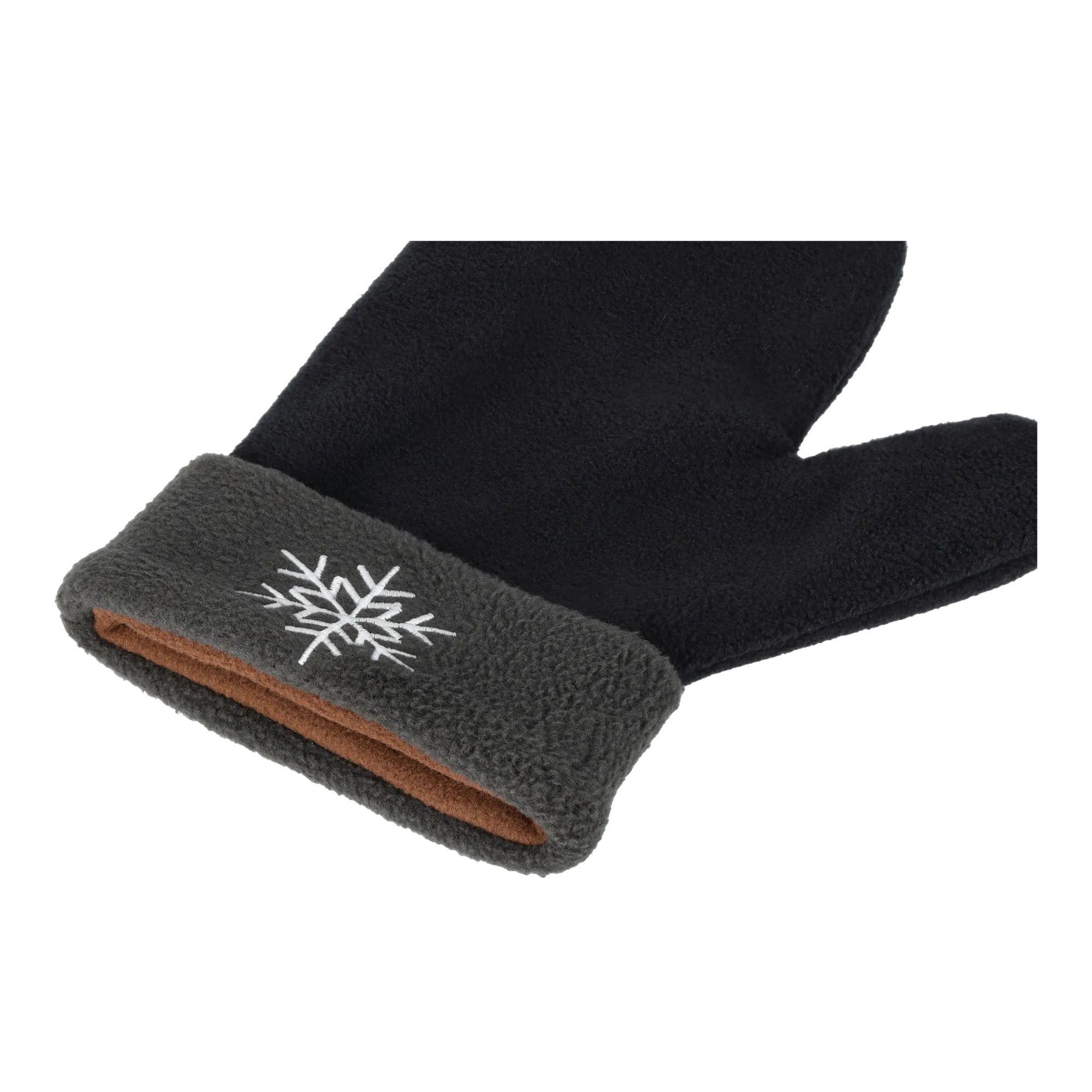 (3-piece set) Cozy fleece love winter gloves mittens for lovers (One Size) - Black / Grey