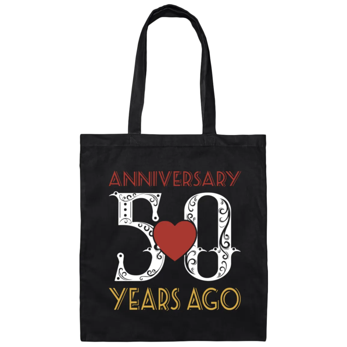 50th Wedding Anniversary, Anniversary 50 Years Ago, Love Partner Gift Canvas Tote Bag