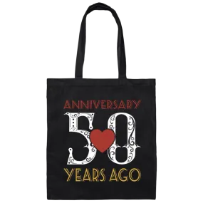50th Wedding Anniversary, Anniversary 50 Years Ago, Love Partner Gift Canvas Tote Bag
