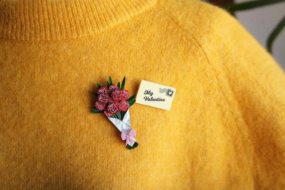 Be Mine Valentine Double Brooch by Laliblue