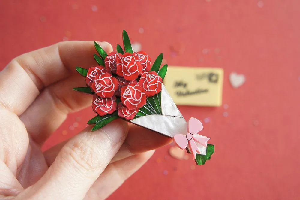 Be Mine Valentine Double Brooch by Laliblue