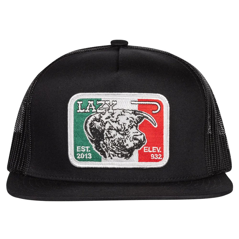 Black & Black 4" Mexico Bull Patch Cap