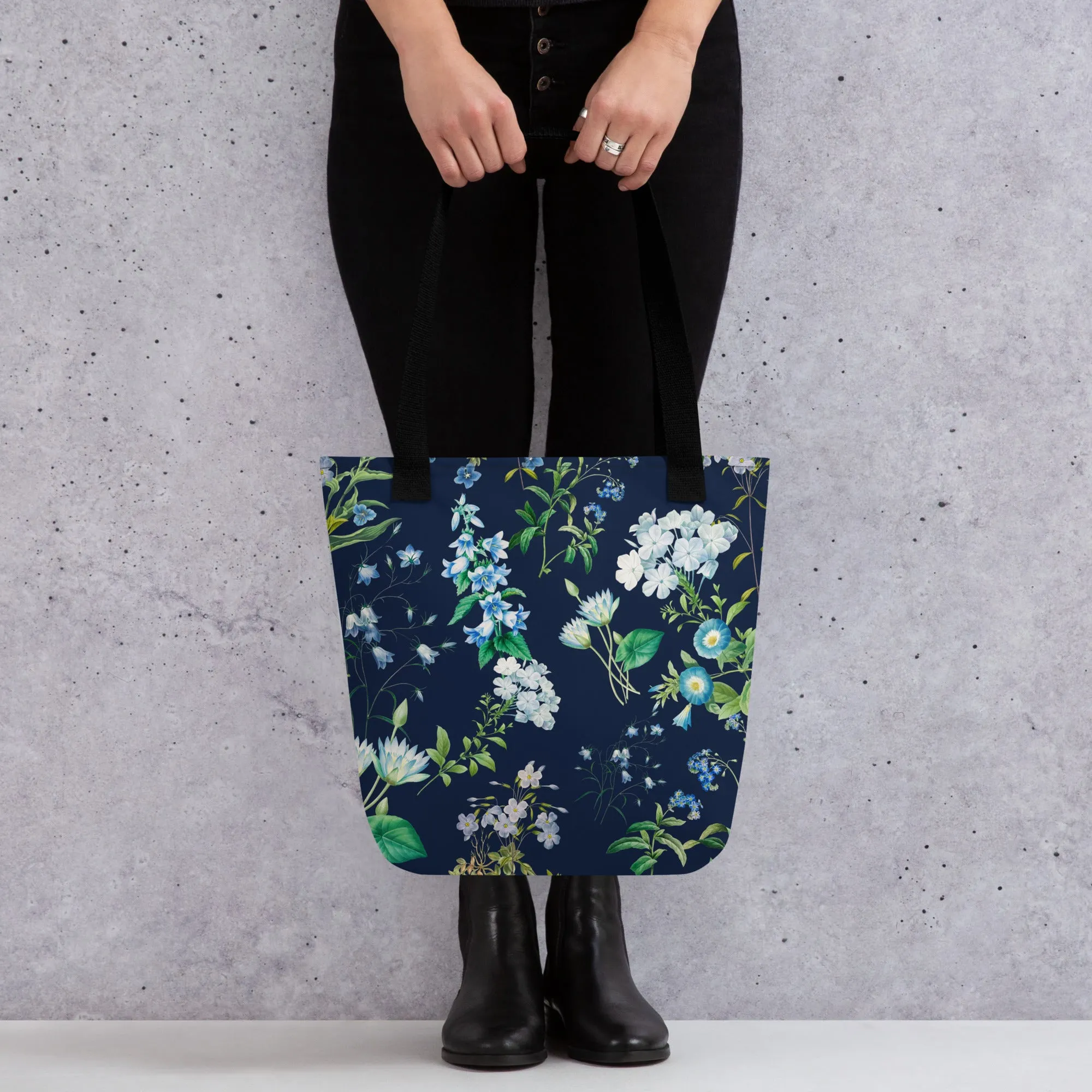 Blue flowers tote bag