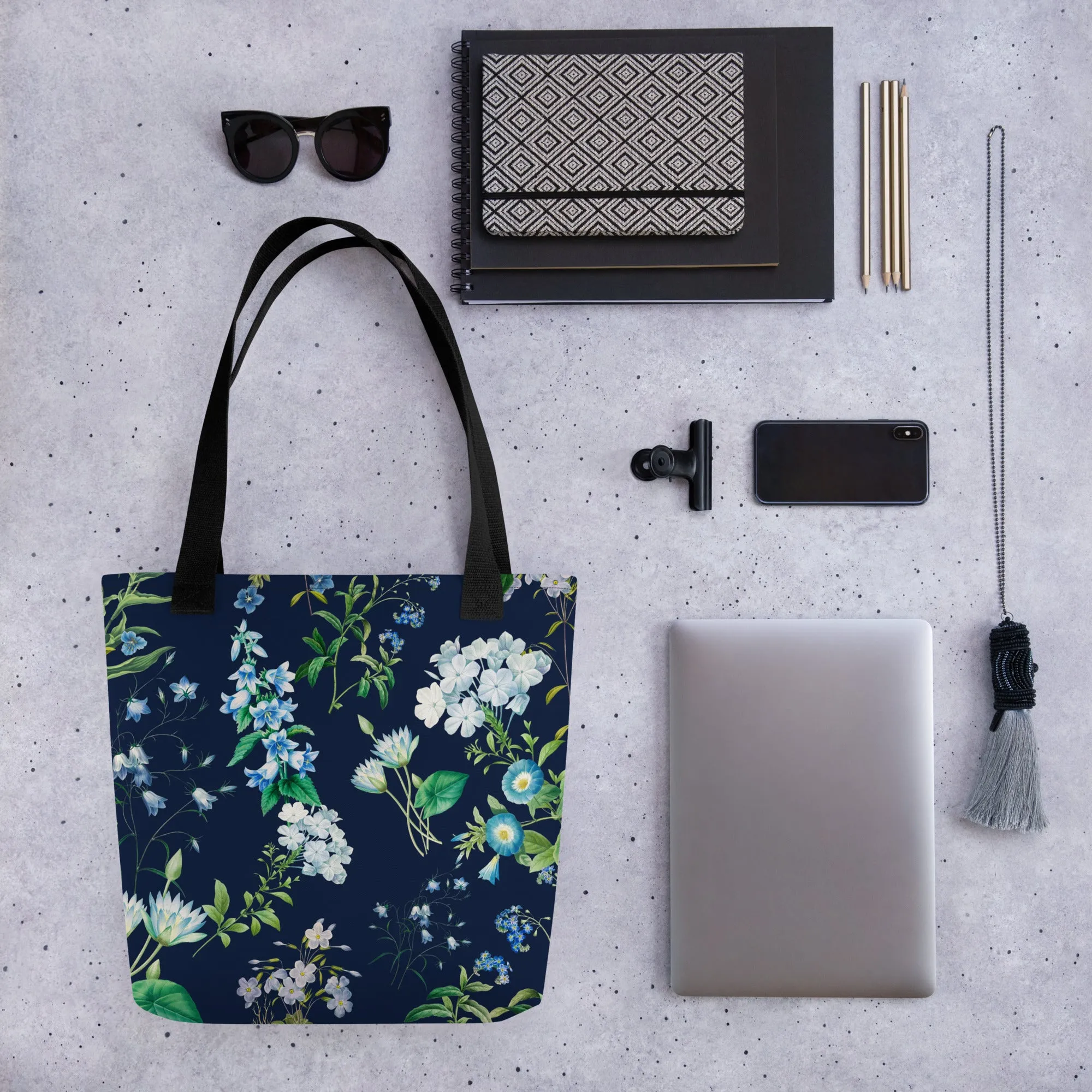 Blue flowers tote bag