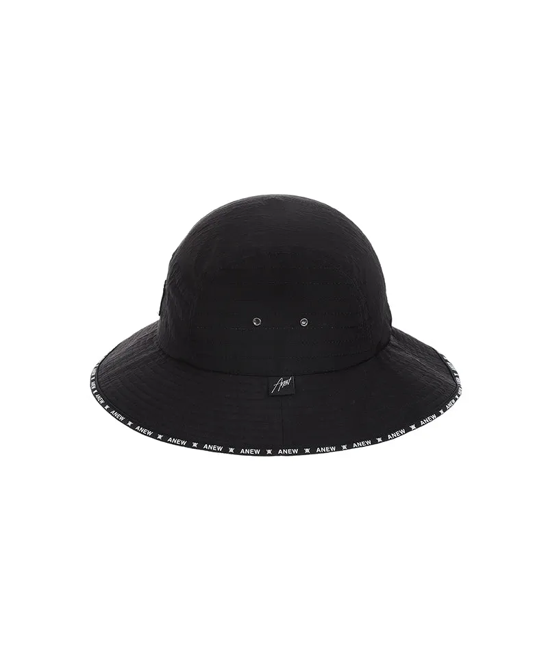 Brim Logo Point Nylon Bucket Hat _ BK