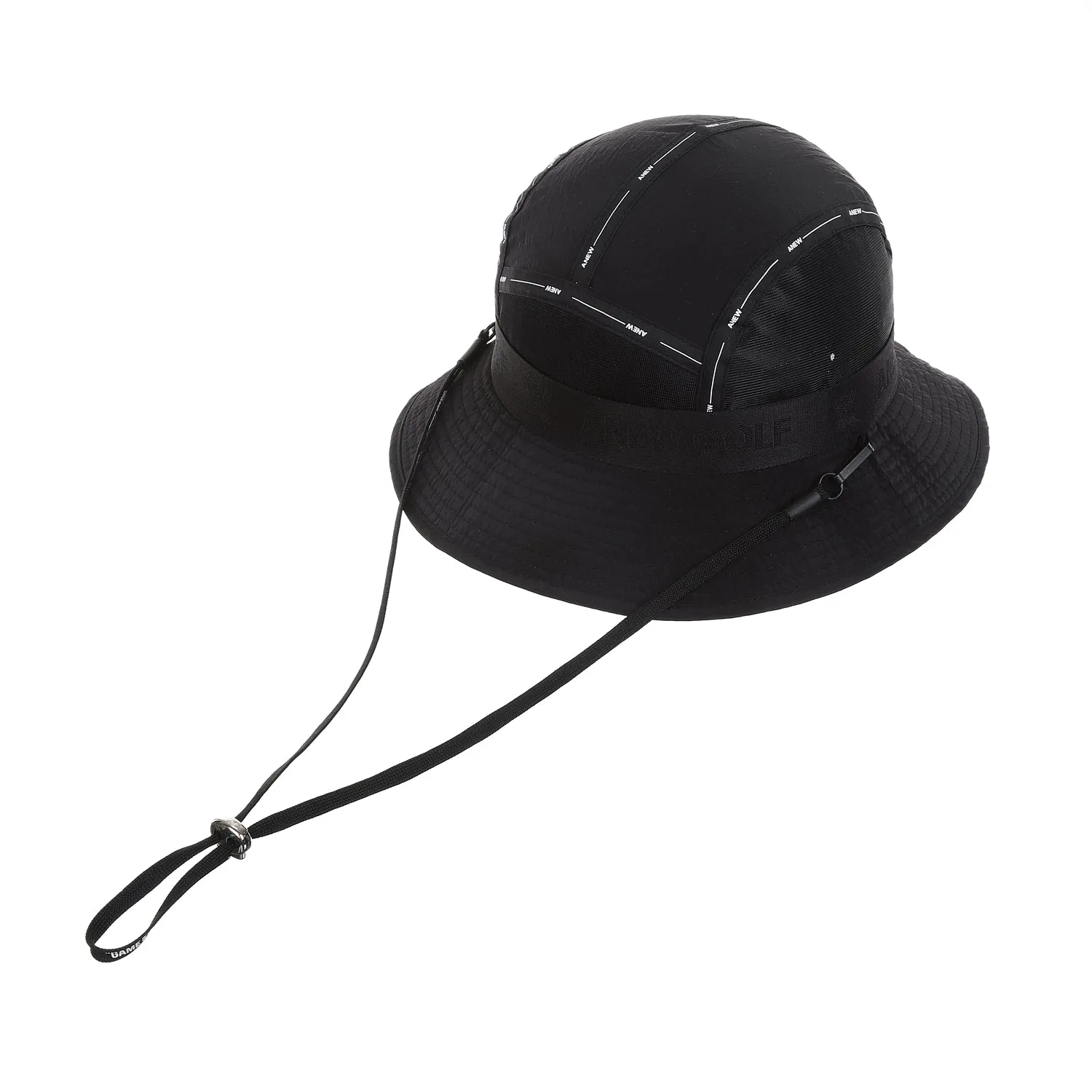 Brim Logo Point Nylon Bucket Hat _ BK
