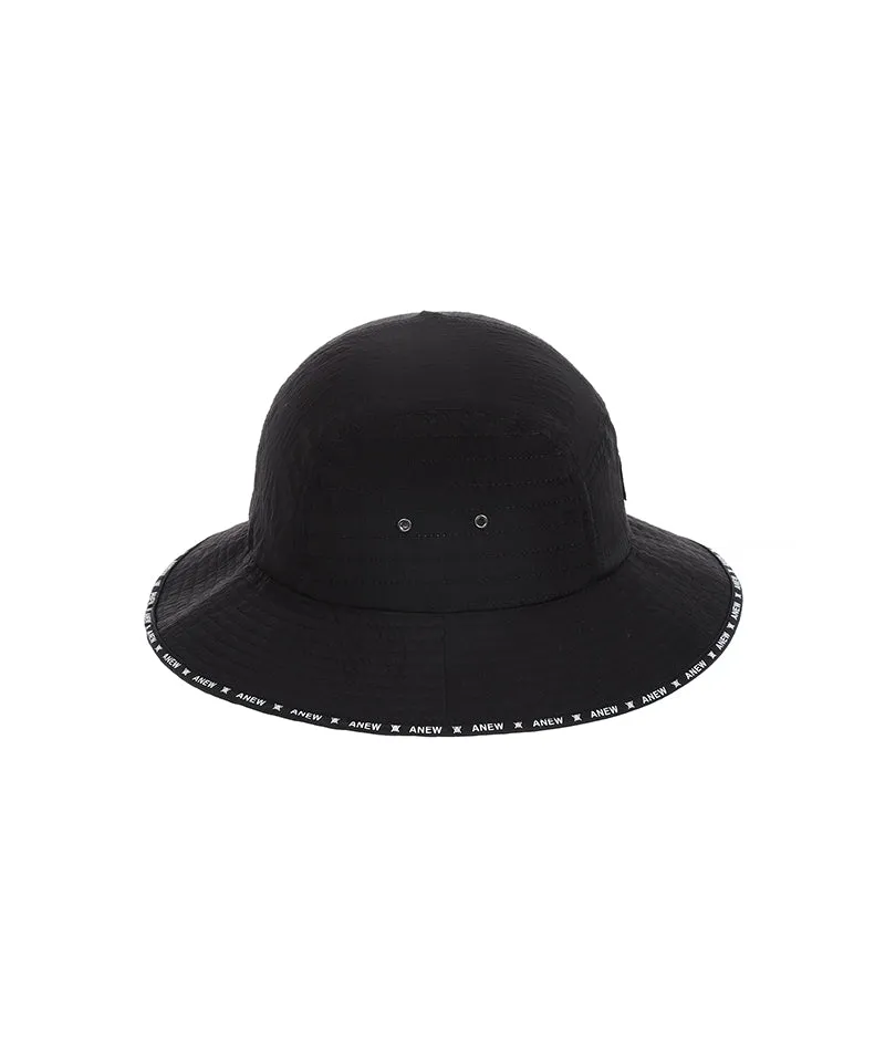 Brim Logo Point Nylon Bucket Hat _ BK