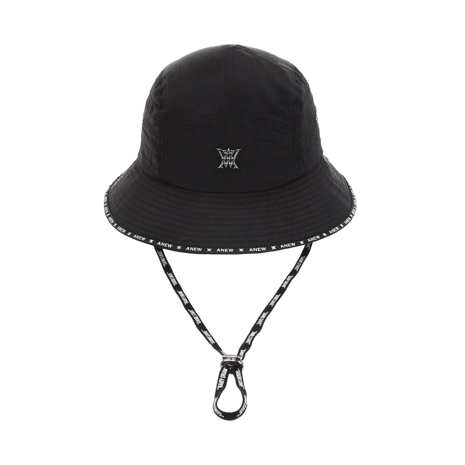 Brim Logo Point Nylon Bucket Hat _ BK
