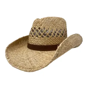 Buckaroo Straw Hat With Leather Band