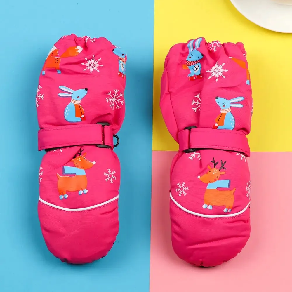 Cartoon Animal Design Children Thick Warm Ski Mitten