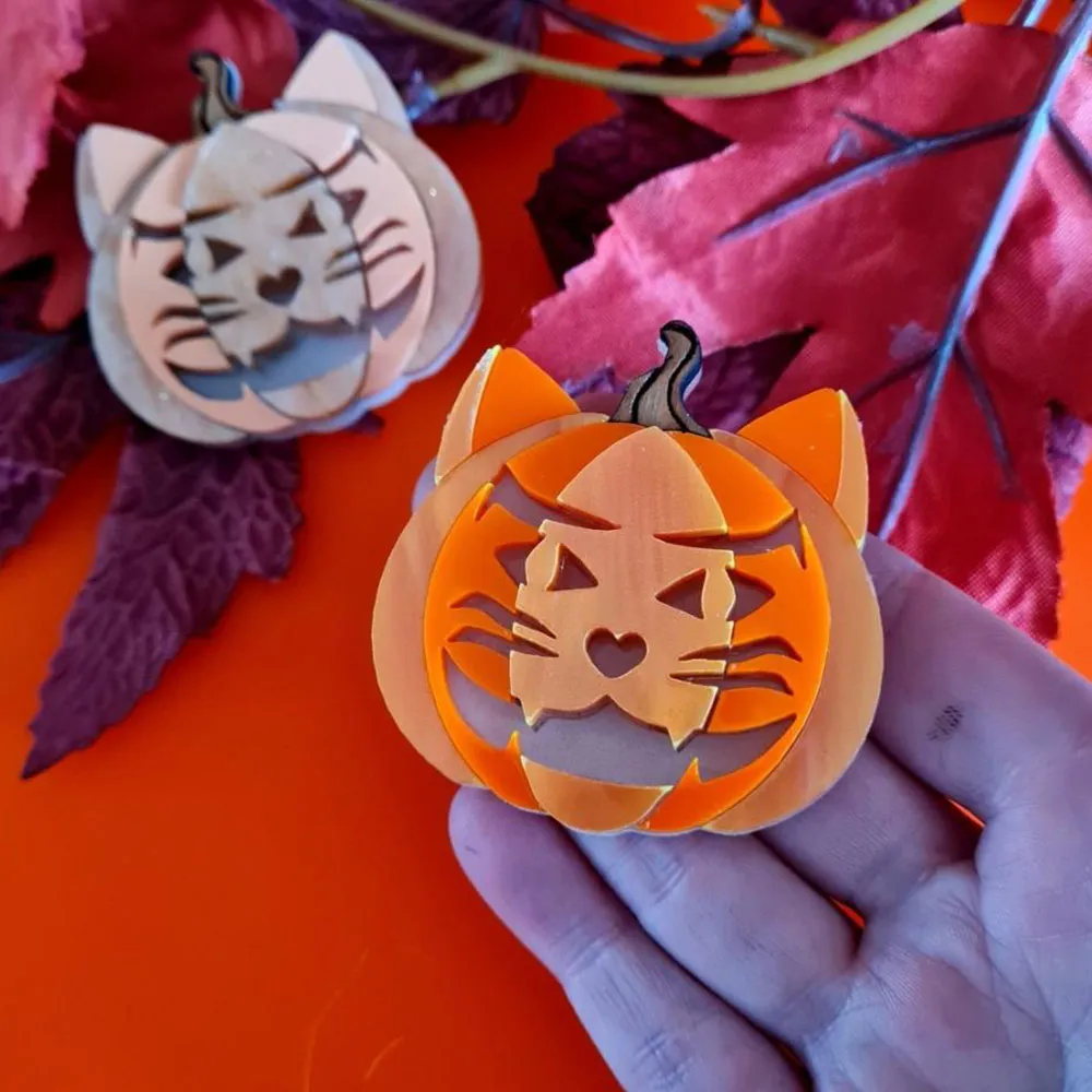 Cat O Lantern Necklace by Cherryloco Jewellery