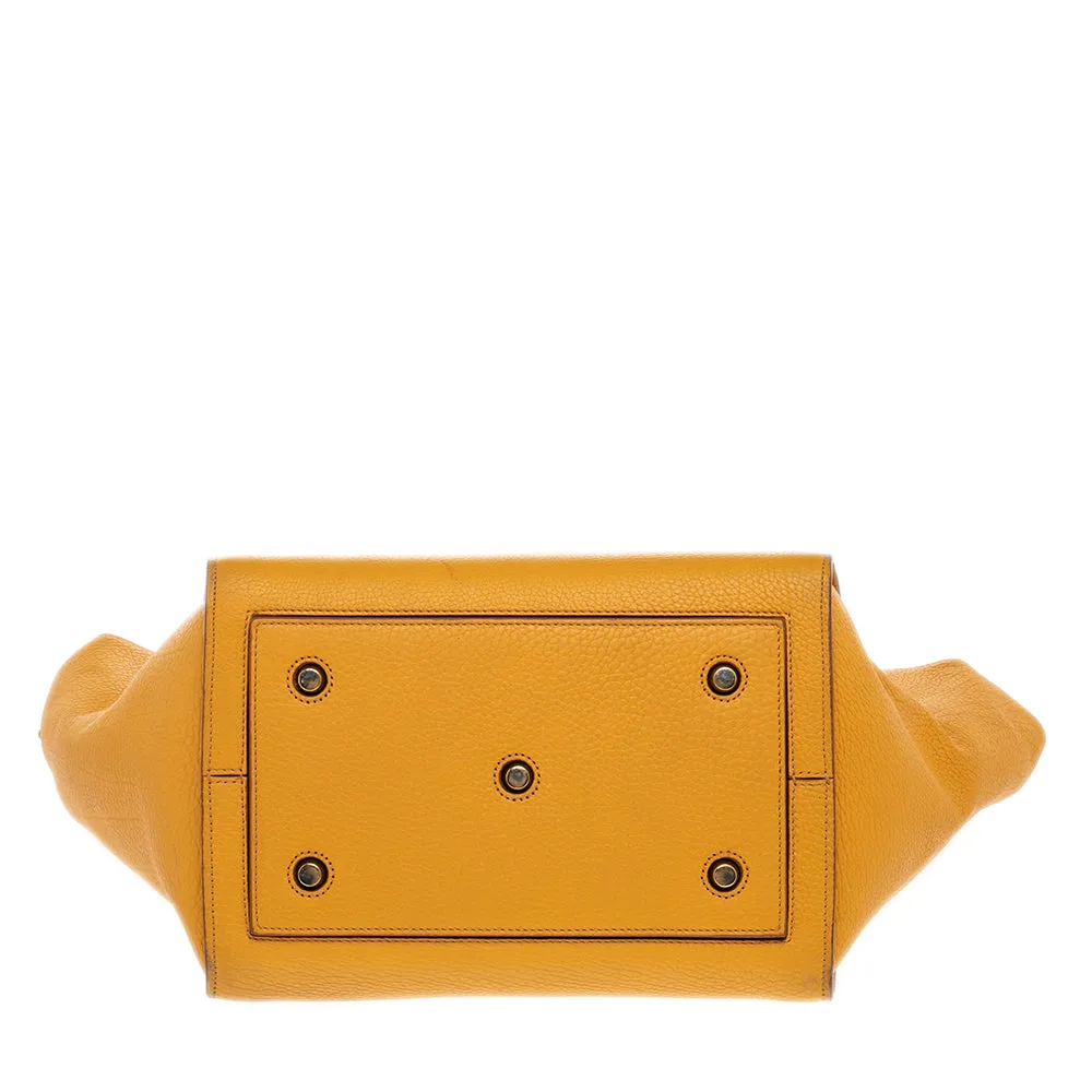 Celine Yellow Leather Small Tie Tote