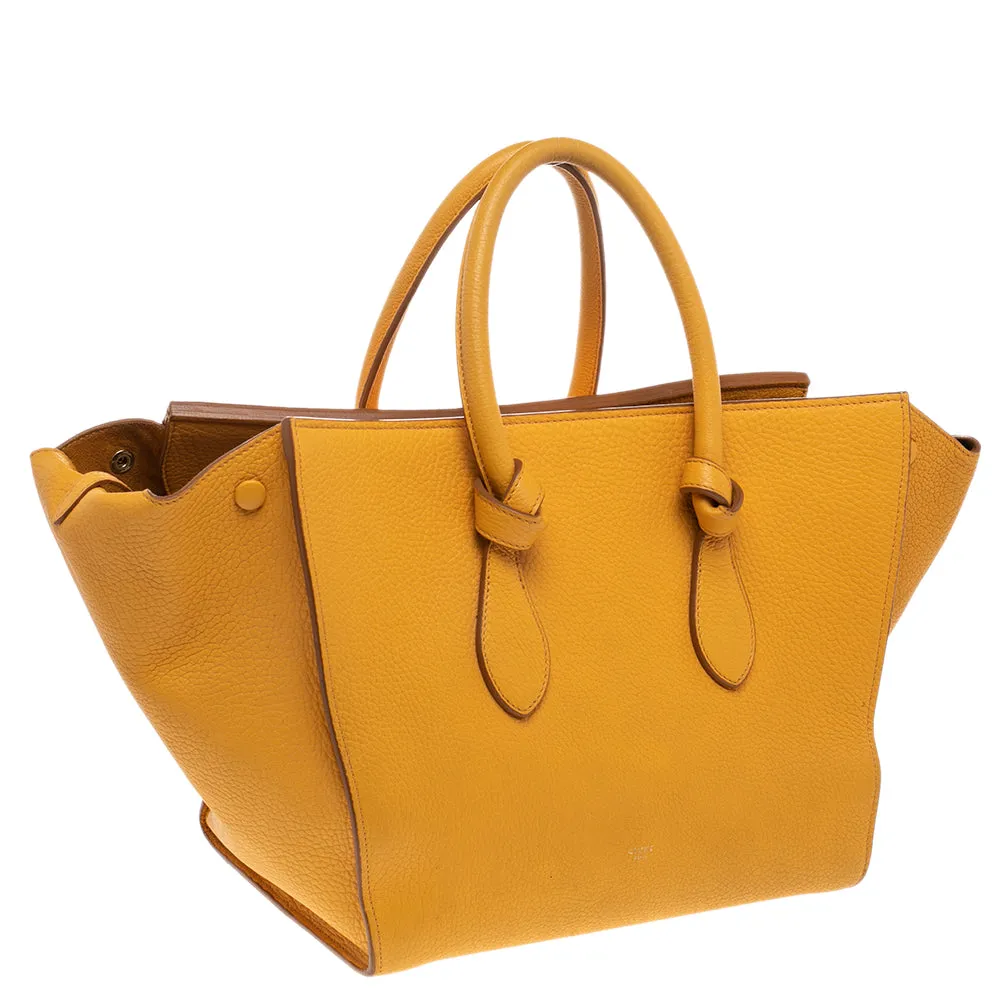 Celine Yellow Leather Small Tie Tote