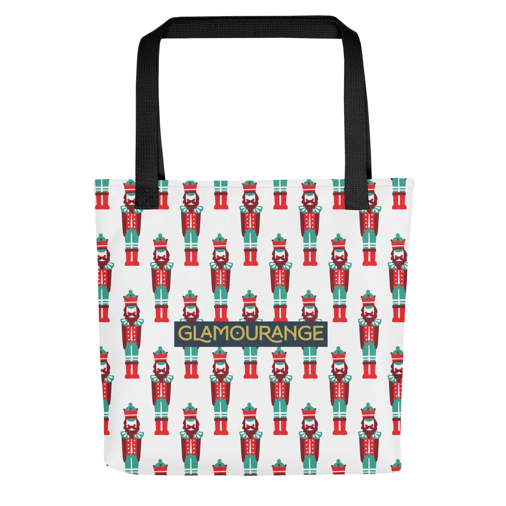 Christmas Tote Bag - Nutcracker (Glamourange Festive Pattern Christmas Tote Bags)