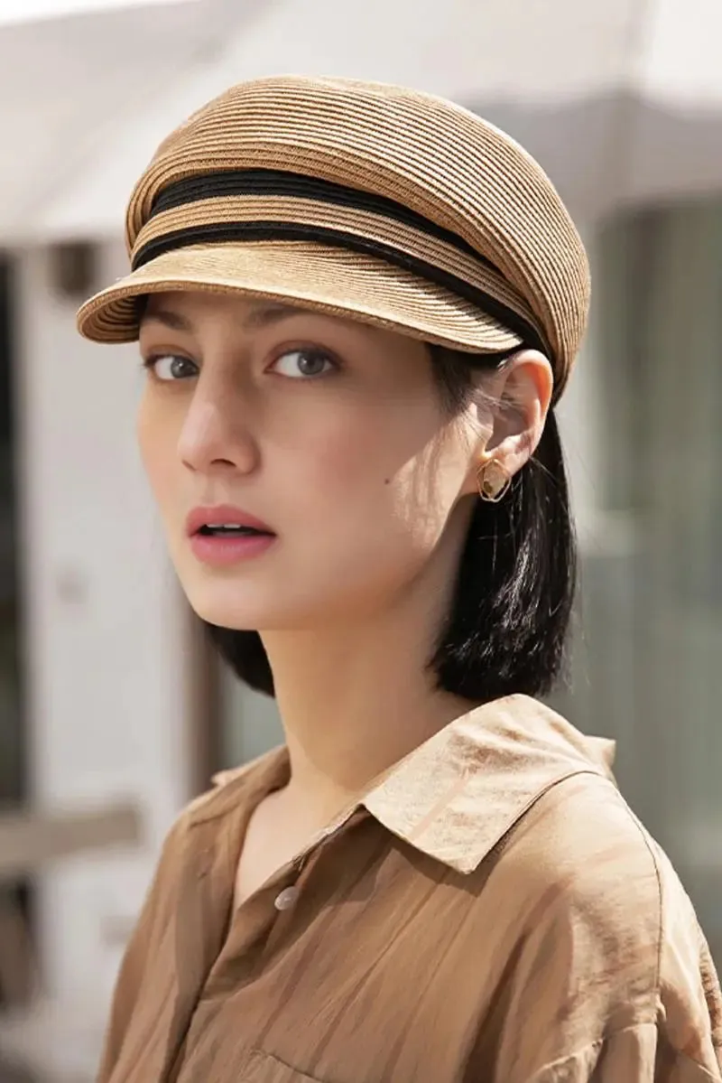Classic Straw Newsboy Cap