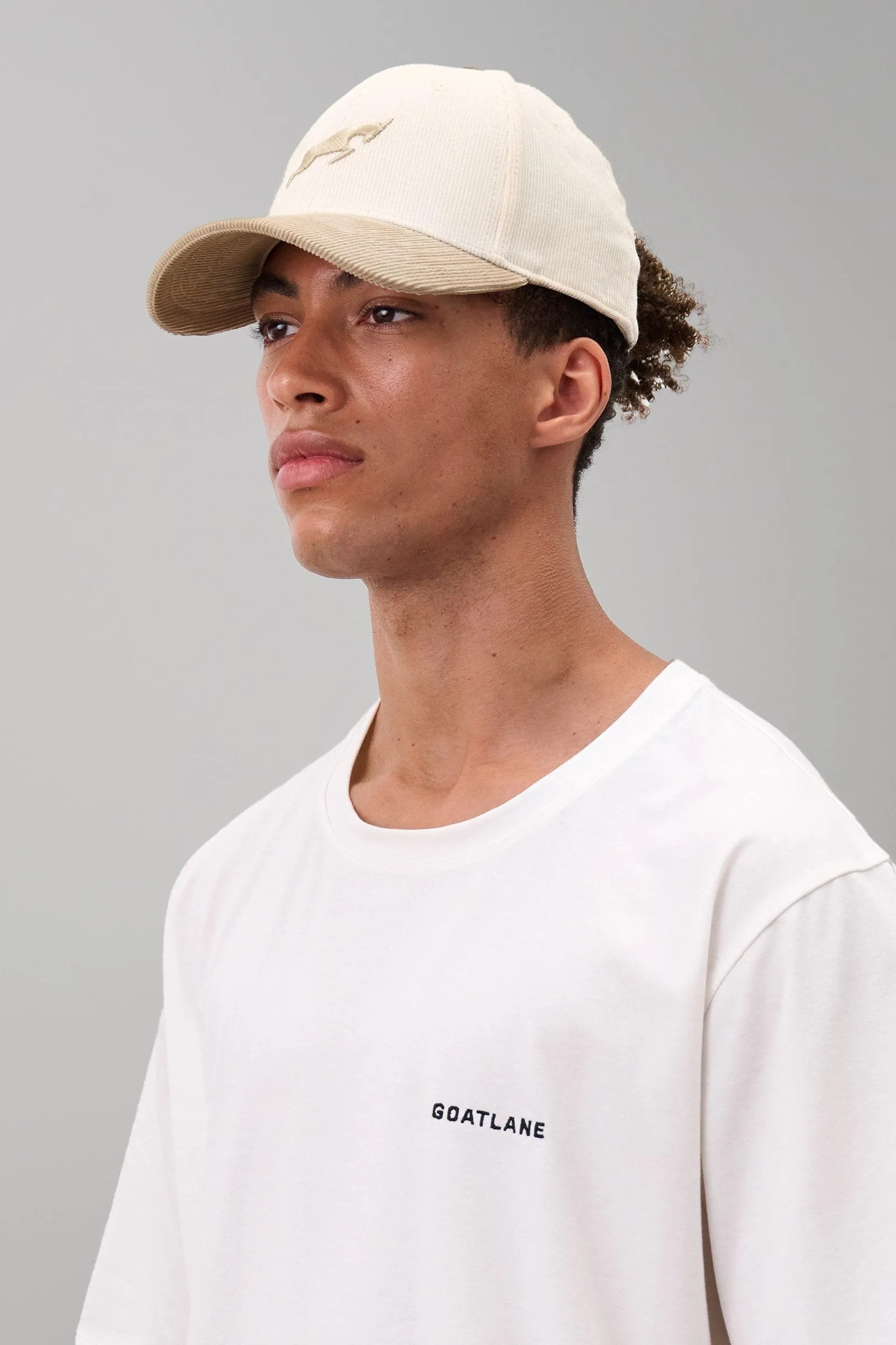Corduroy Cream & Beige Golf Hat