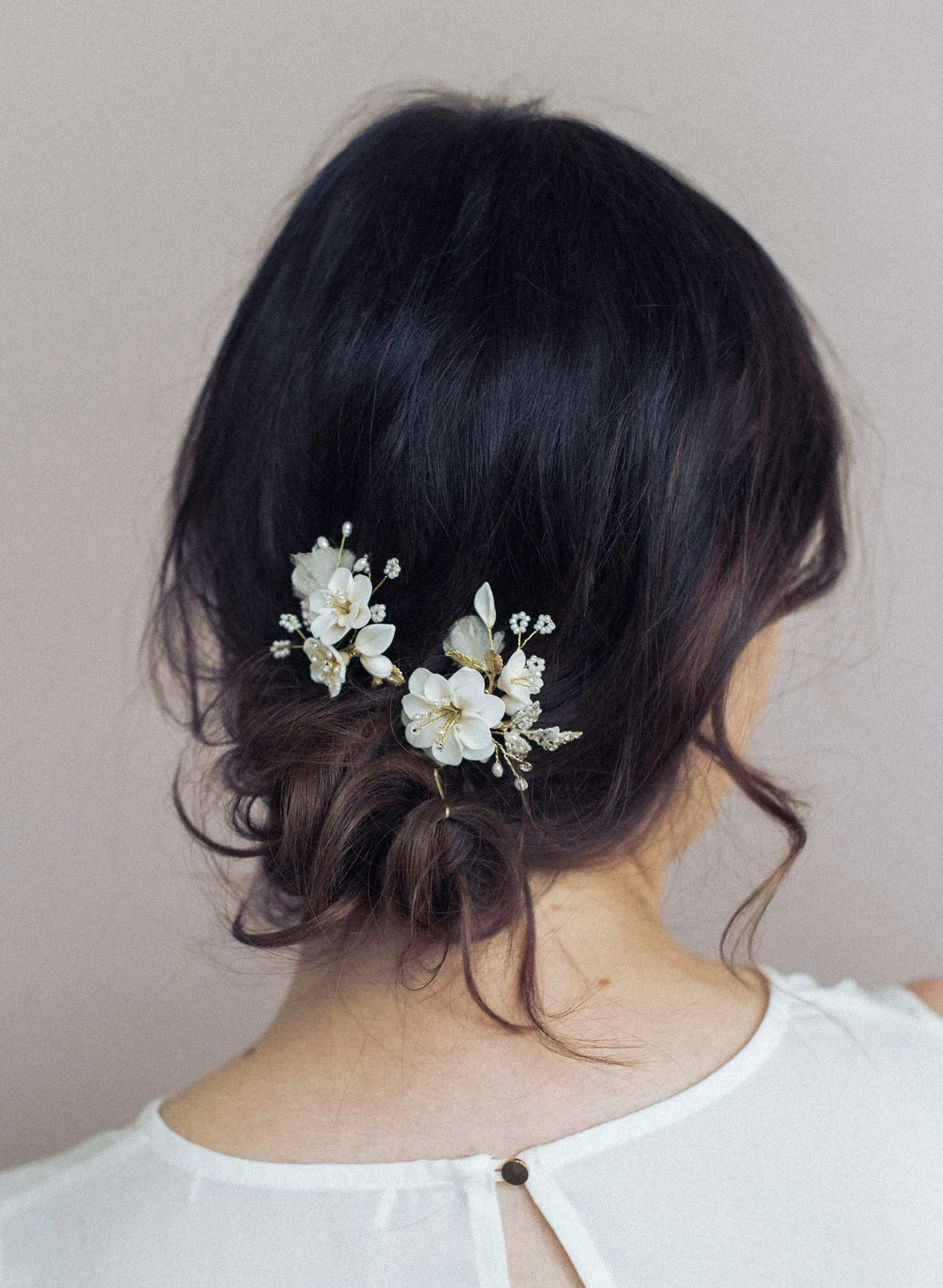 Creamy blossom hair pin set of 2 - Style #925