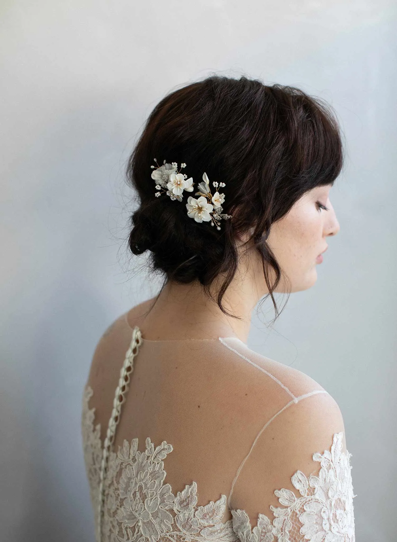Creamy blossom hair pin set of 2 - Style #925