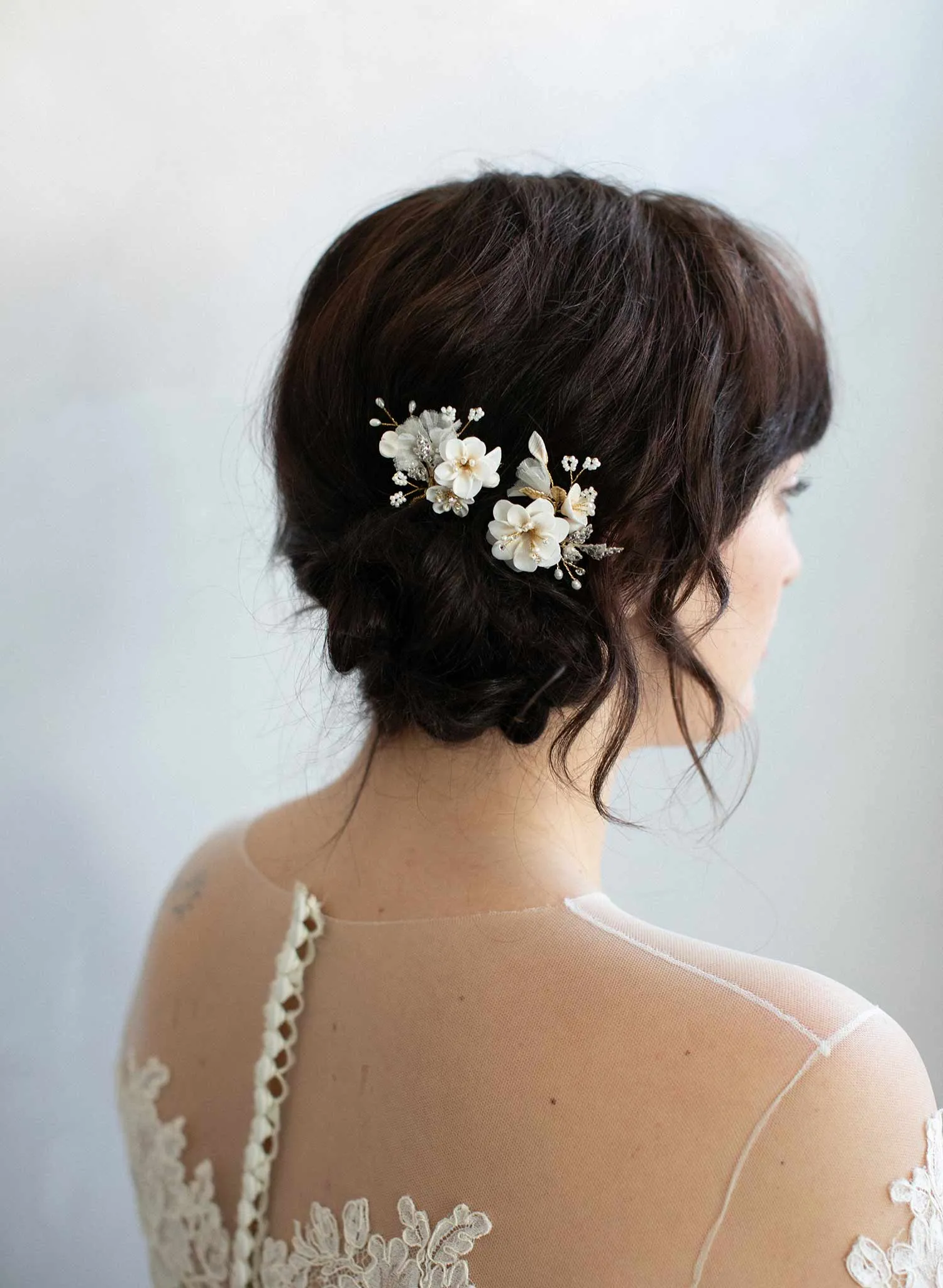 Creamy blossom hair pin set of 2 - Style #925