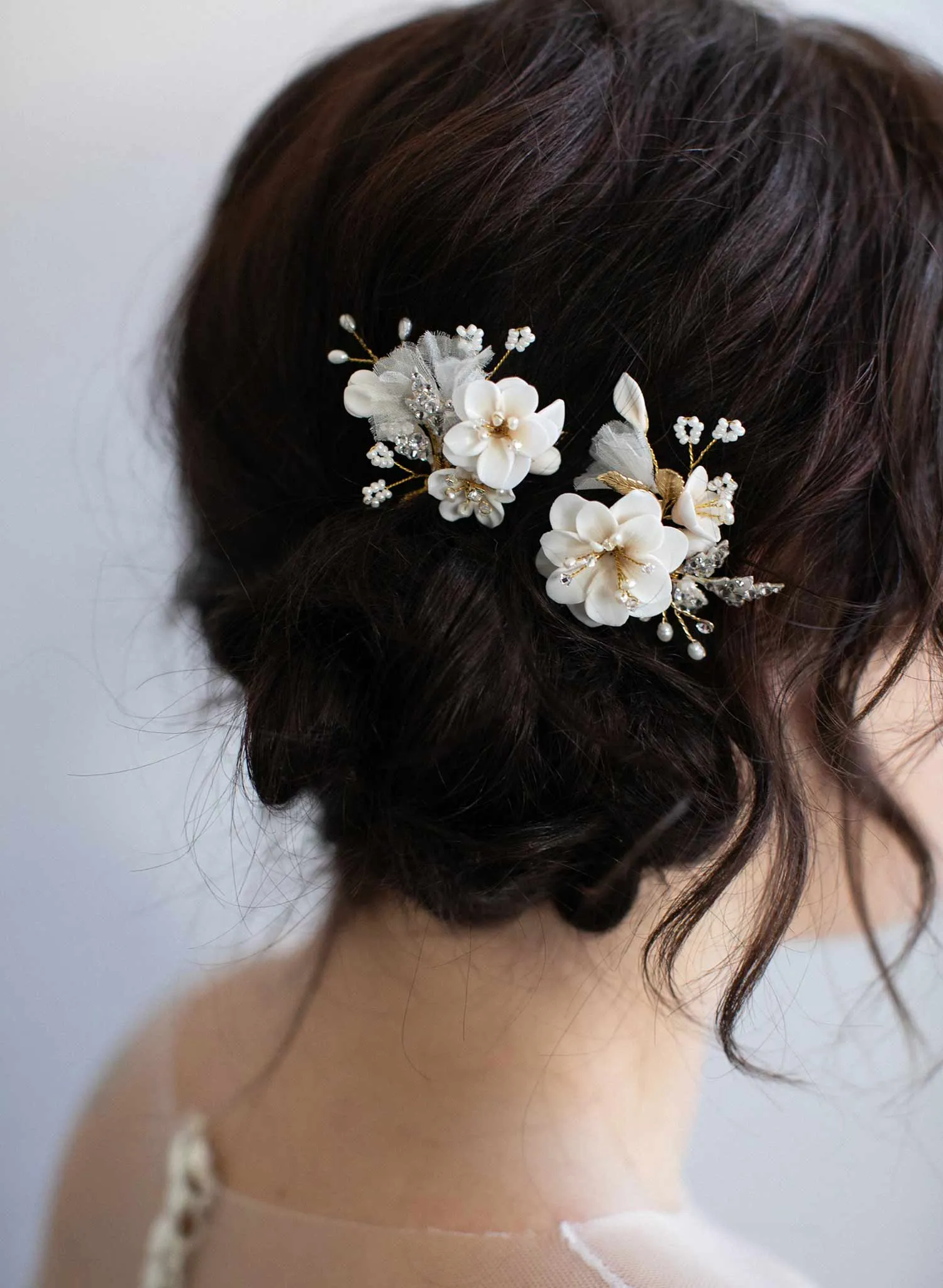 Creamy blossom hair pin set of 2 - Style #925