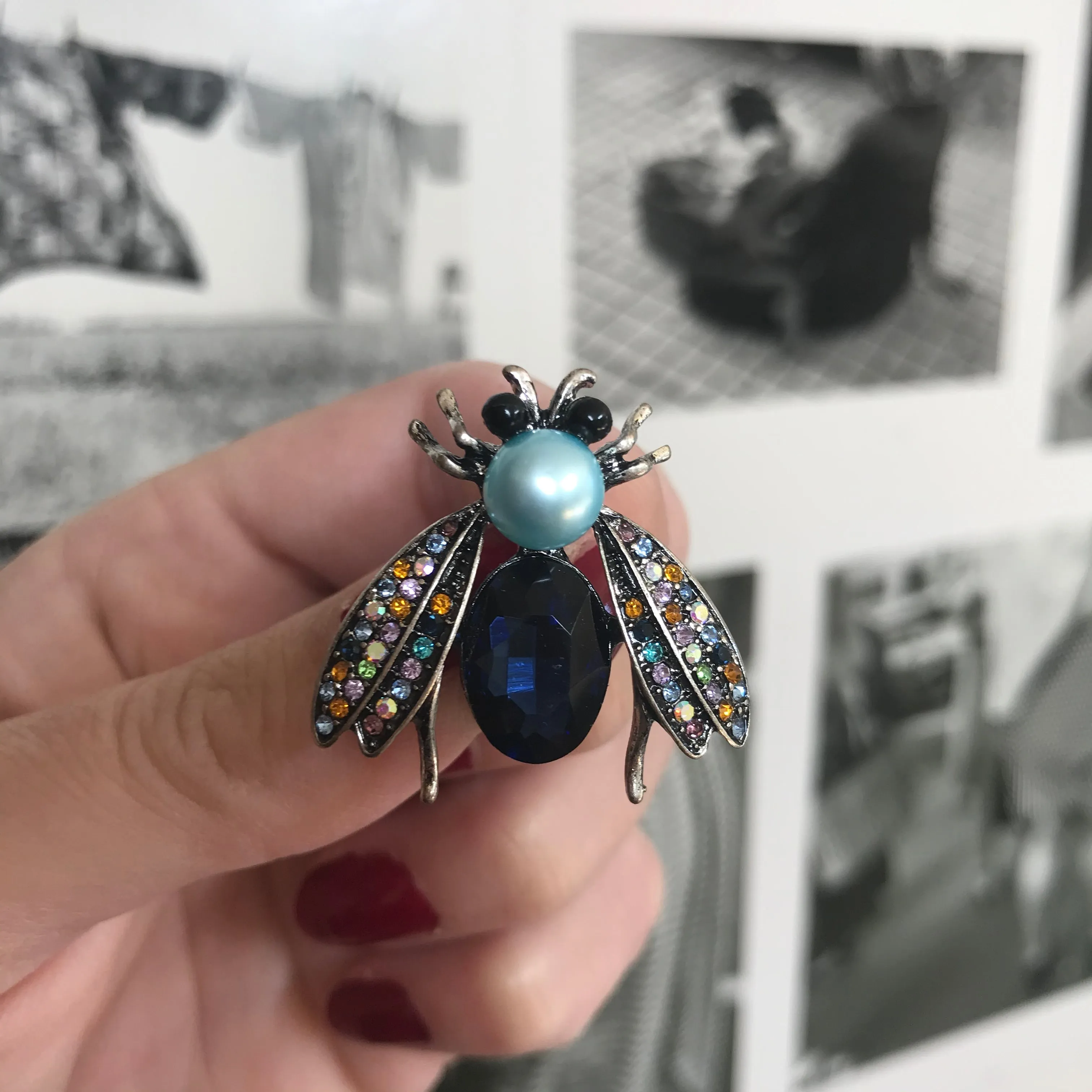 Cynthia Bee Brooch Blue and Turquoise