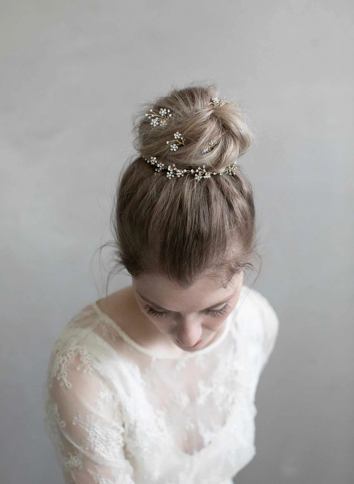 Dainty rhinestone blossom hair pin set of 5 - Style #904