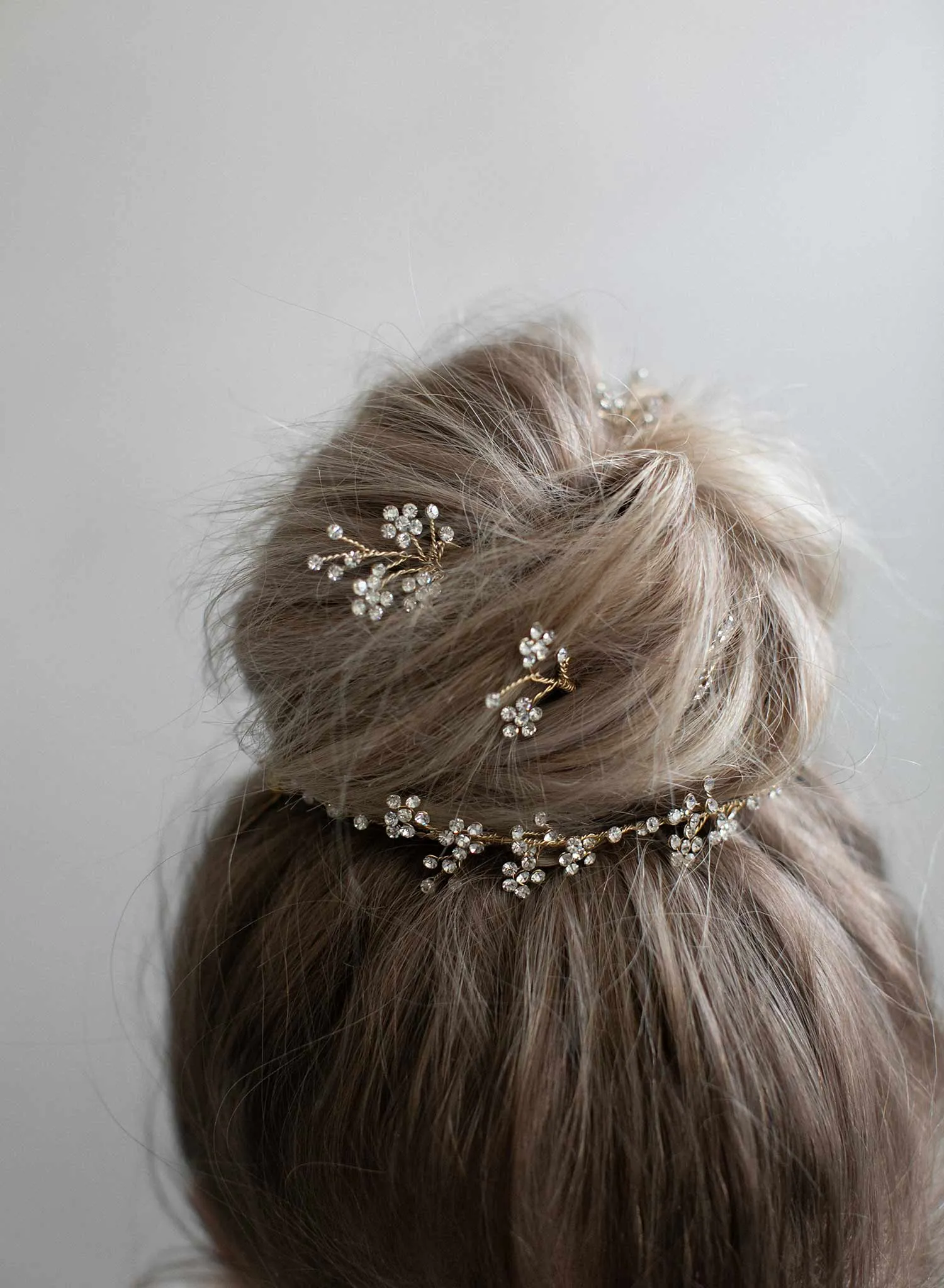 Dainty rhinestone blossom hair pin set of 5 - Style #904