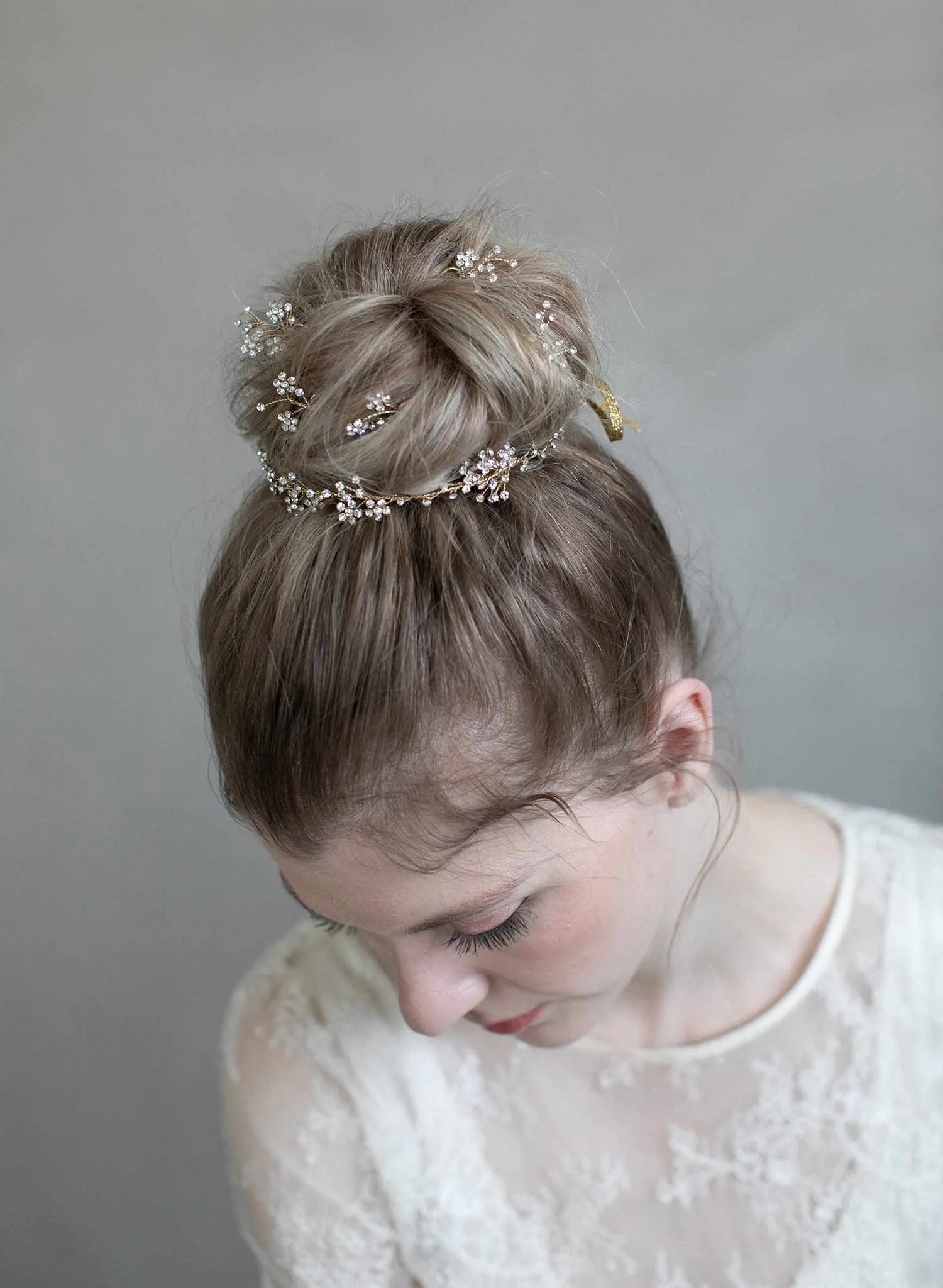 Dainty rhinestone blossom hair pin set of 5 - Style #904