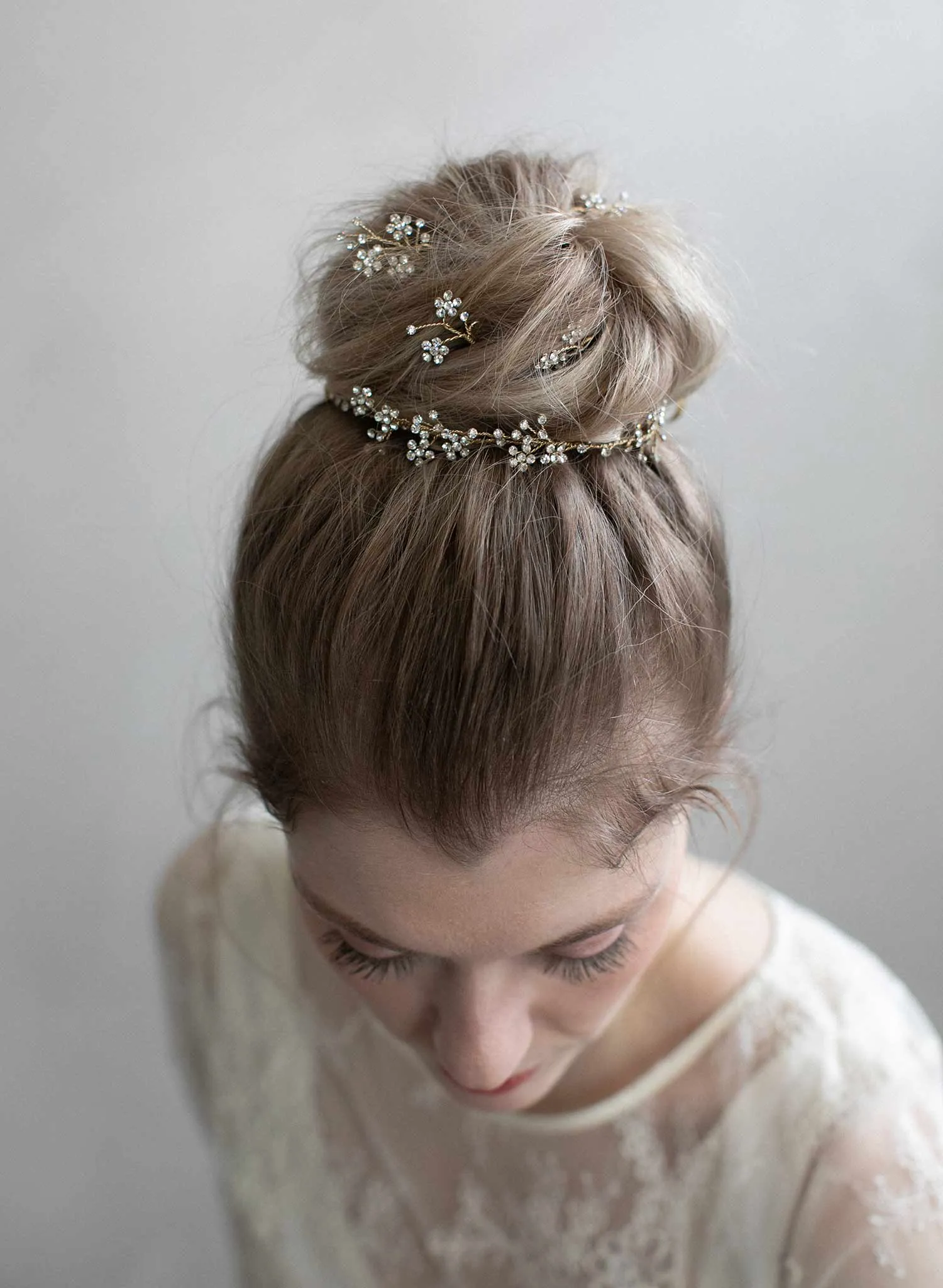 Dainty rhinestone blossom hair pin set of 5 - Style #904