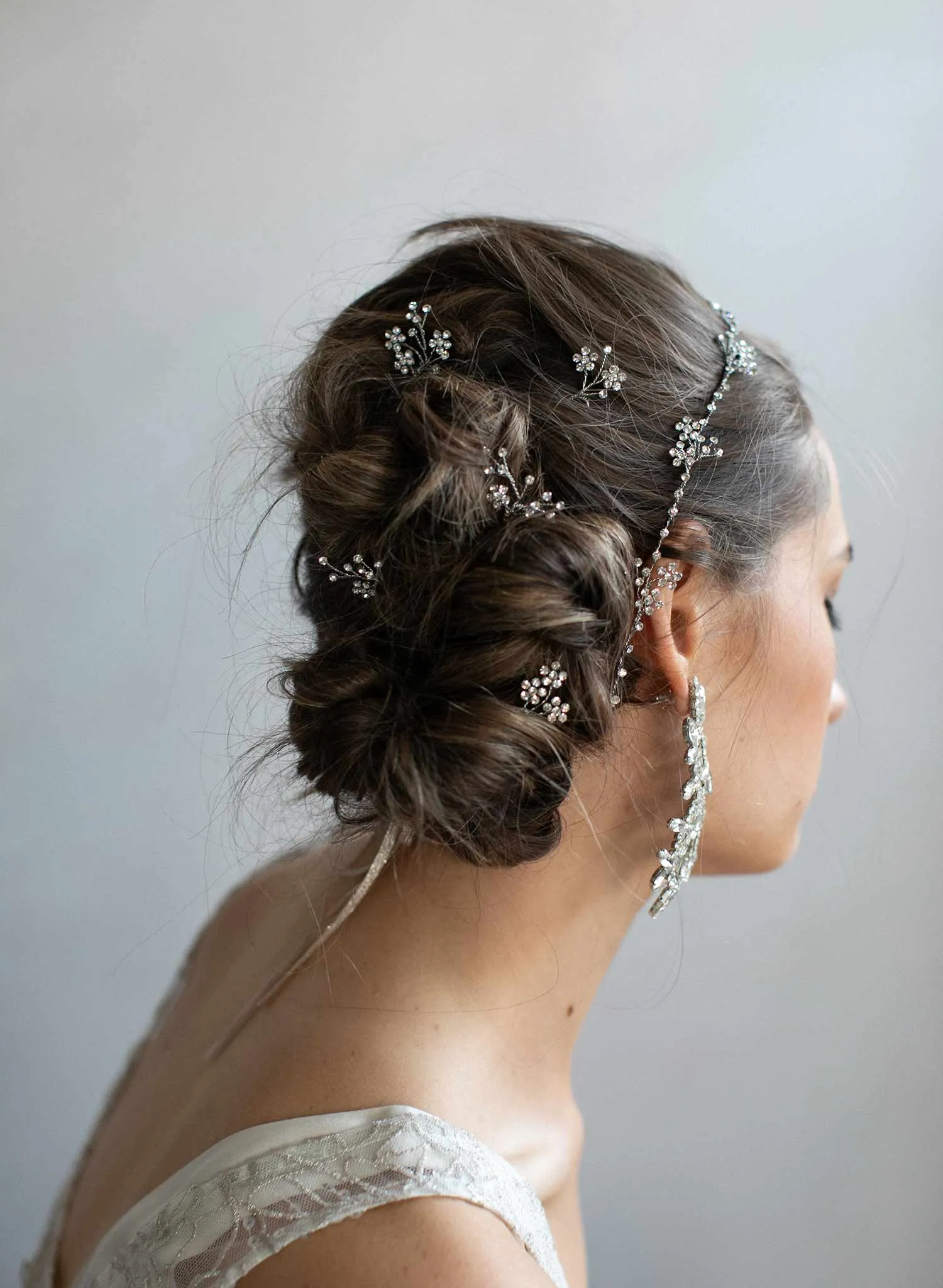 Dainty rhinestone blossom hair pin set of 5 - Style #904