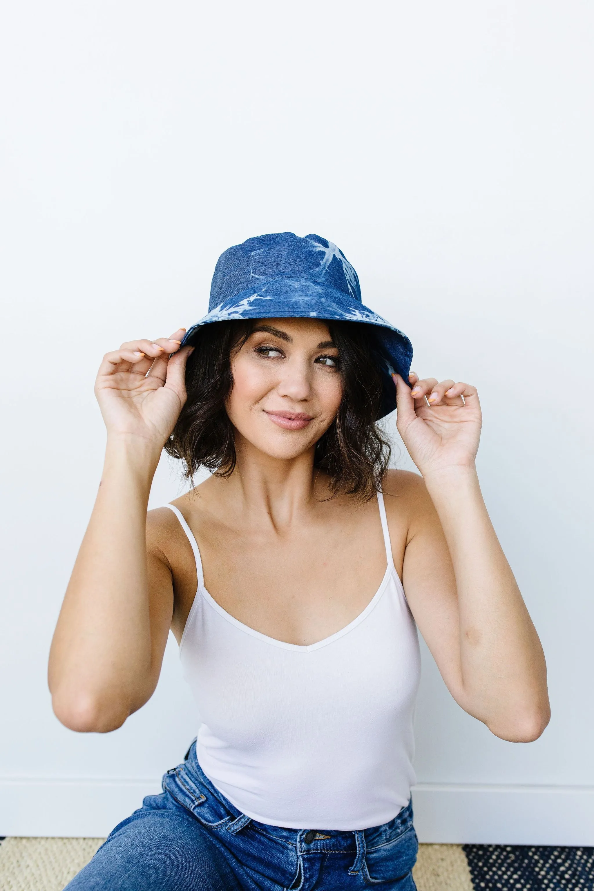 Denim Tie Dye Bucket Hat