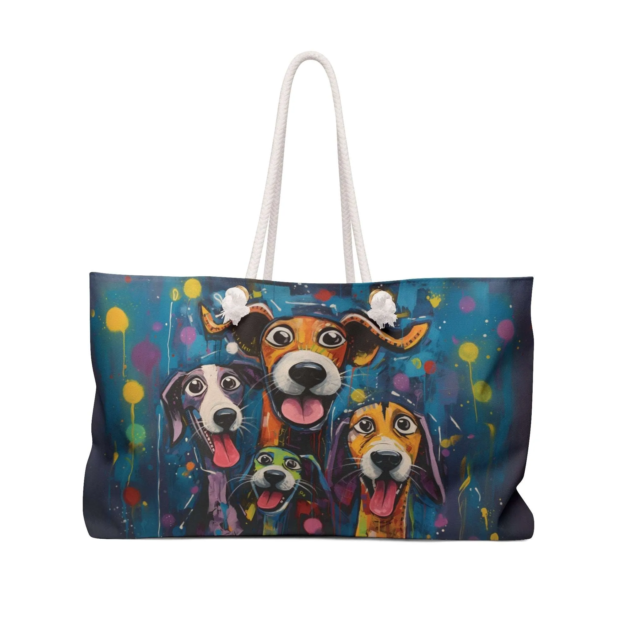 Dinner Time! Dog Art Original Design Weekender Wide Tote Bag