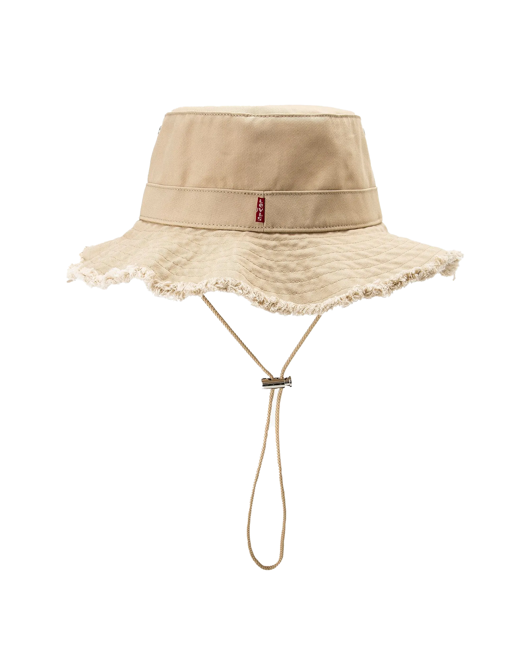Drawstring Bucket Hat in Cream