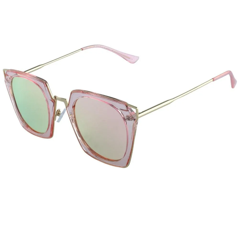 DUCO Classic Vintage Cateye Polarized Sunglasses For Women W001