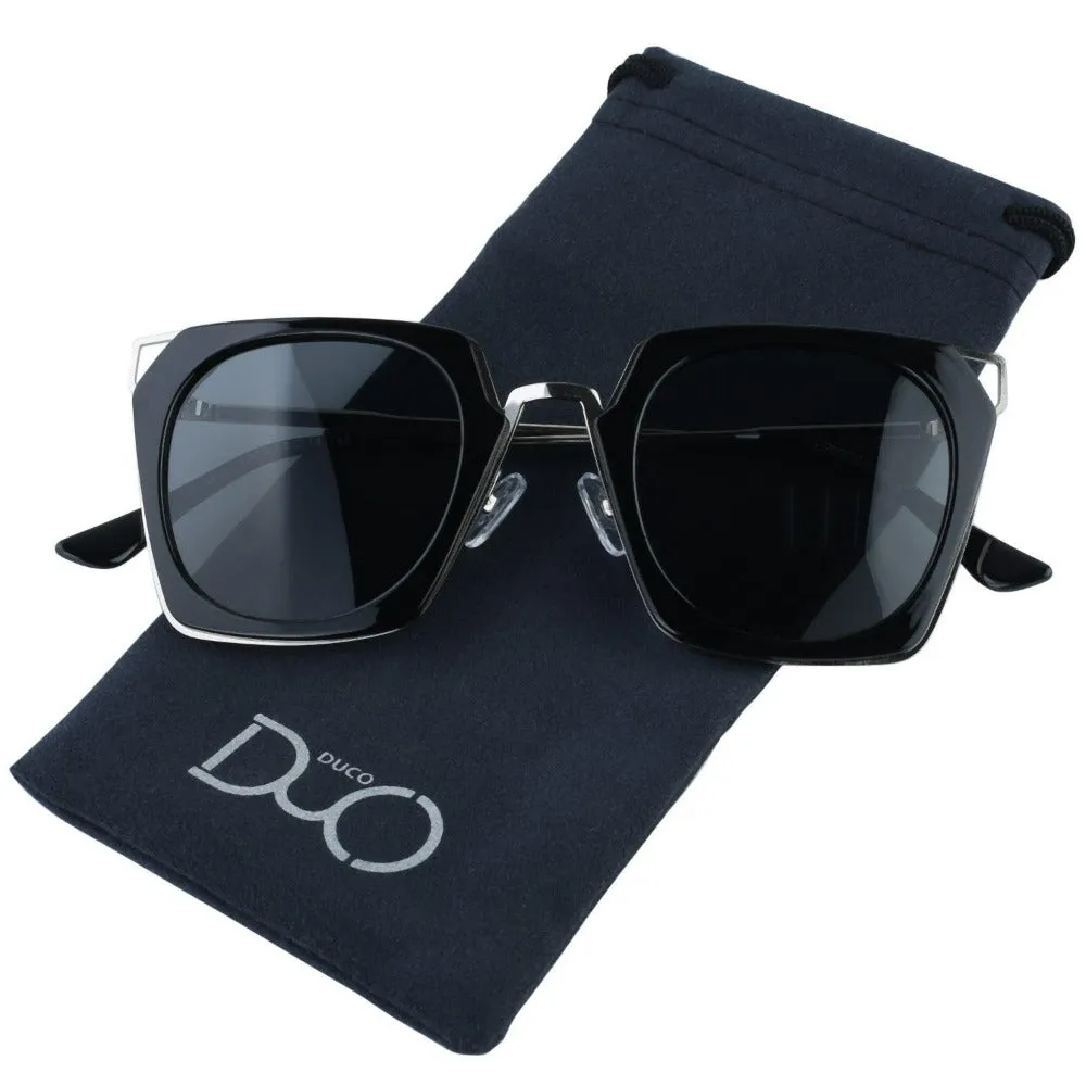 DUCO Classic Vintage Cateye Polarized Sunglasses For Women W001