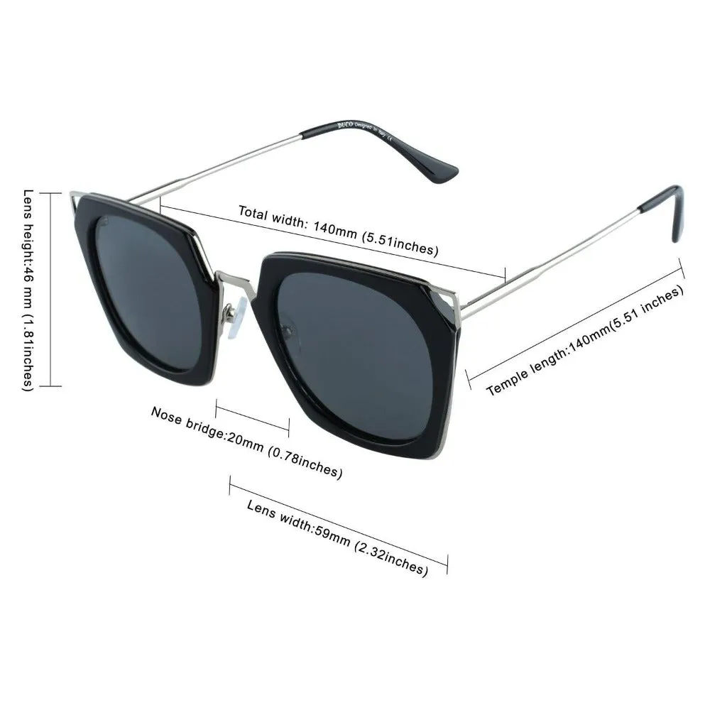DUCO Classic Vintage Cateye Polarized Sunglasses For Women W001