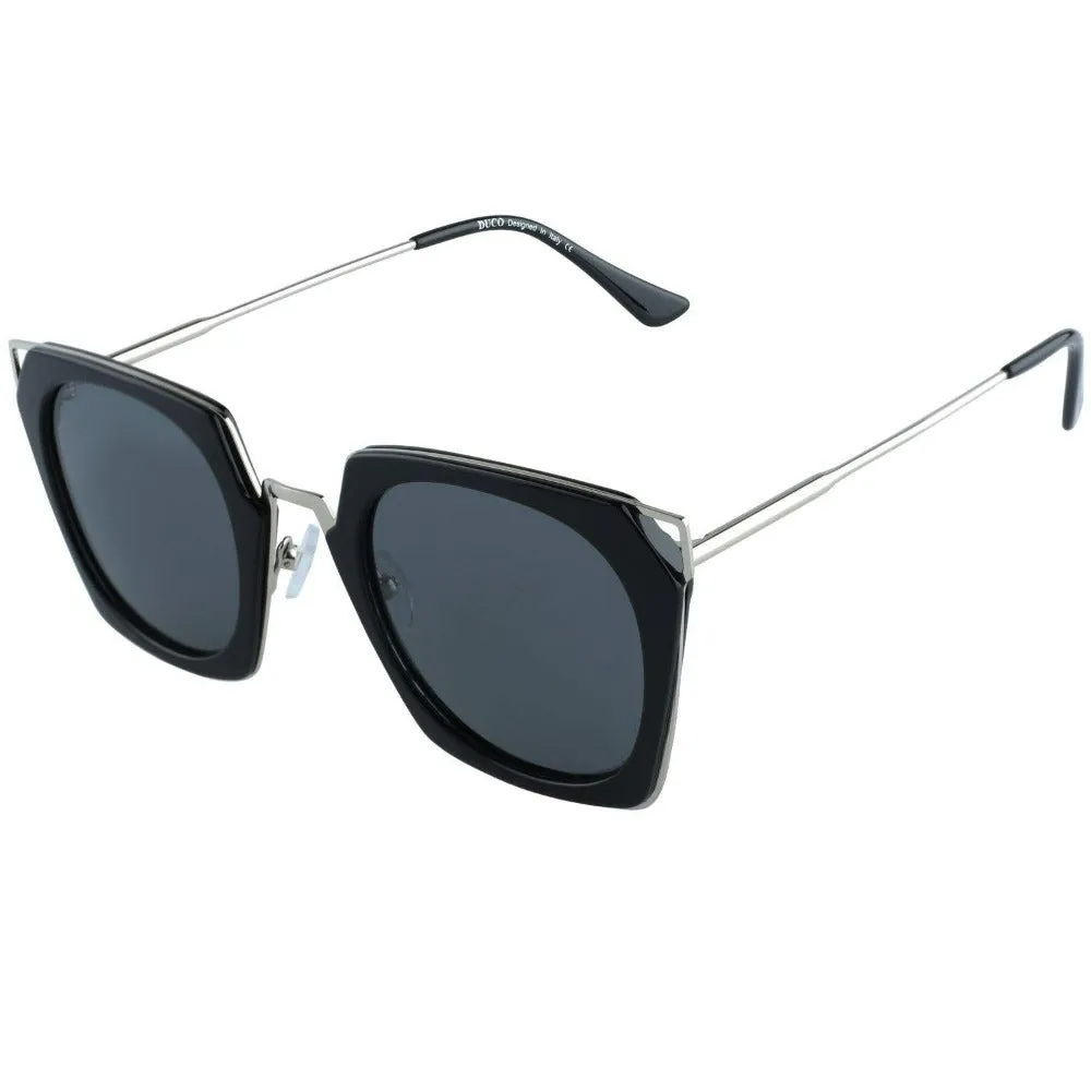 DUCO Classic Vintage Cateye Polarized Sunglasses For Women W001