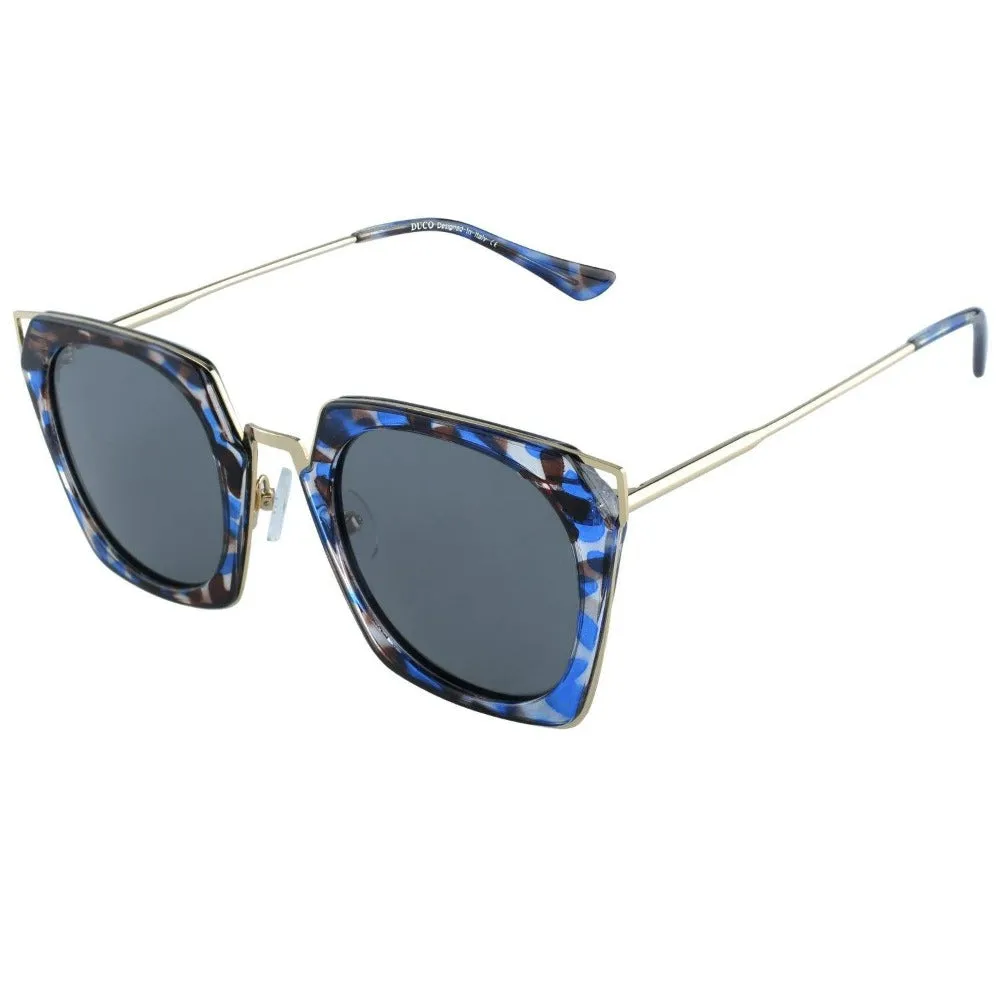 DUCO Classic Vintage Cateye Polarized Sunglasses For Women W001