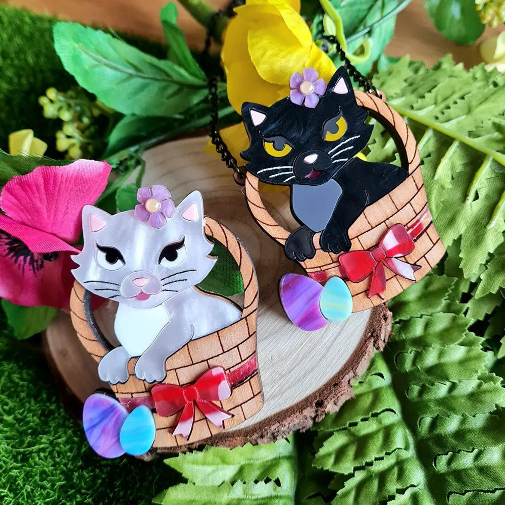 Easter Kitten Brooch by Cherryloco Jewellery