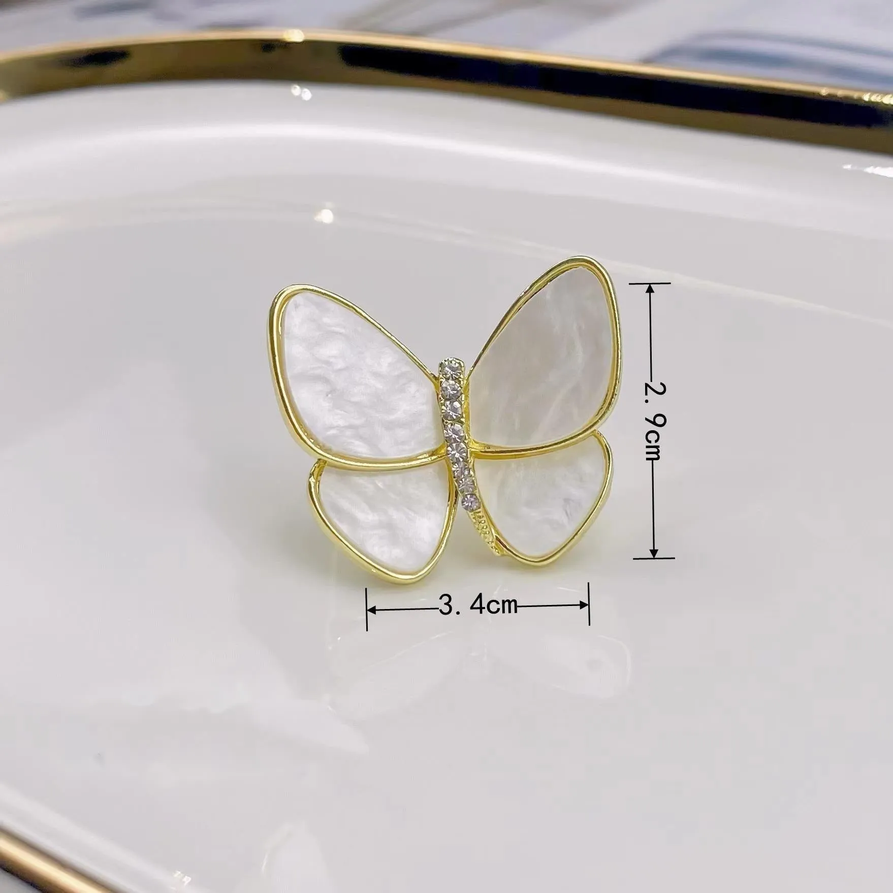 Elegant Shell Butterfly Brooch Exquisite Suit Rhinestone Brooches