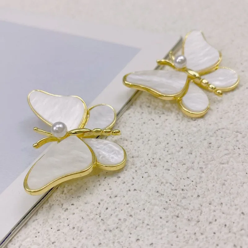 Elegant Shell Butterfly Brooch Exquisite Suit Rhinestone Brooches