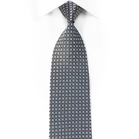 Elle Homme Men's Crystal Silk Tie Silver Geometric On Navy Sparkling With Rhinestones