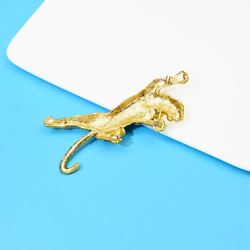 Enamel Leopard Brooch Animal Pin Women And Men Jewelry