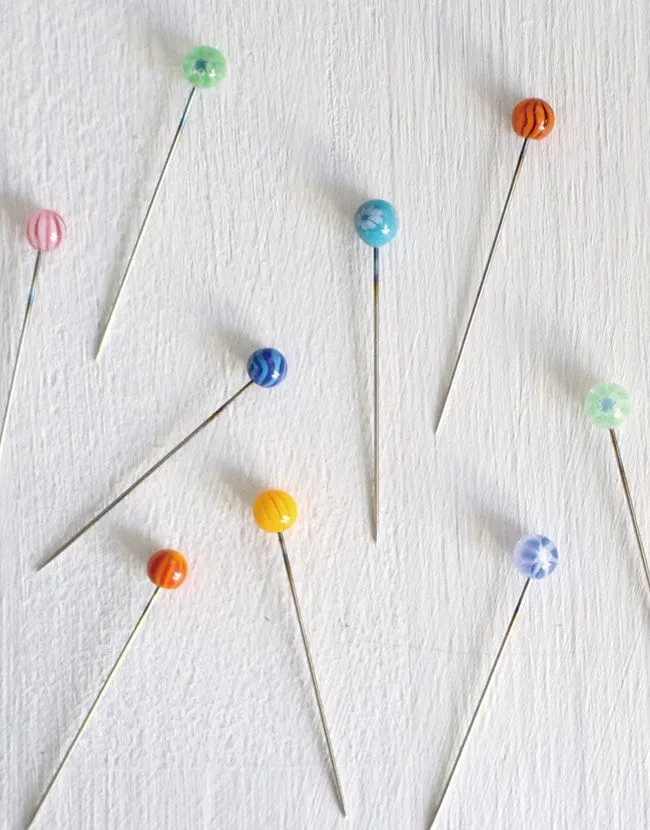 Glass Headed Flower Pins from Cohana