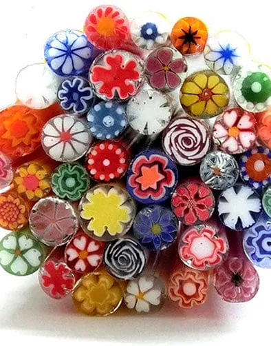 Glass Headed Flower Pins from Cohana