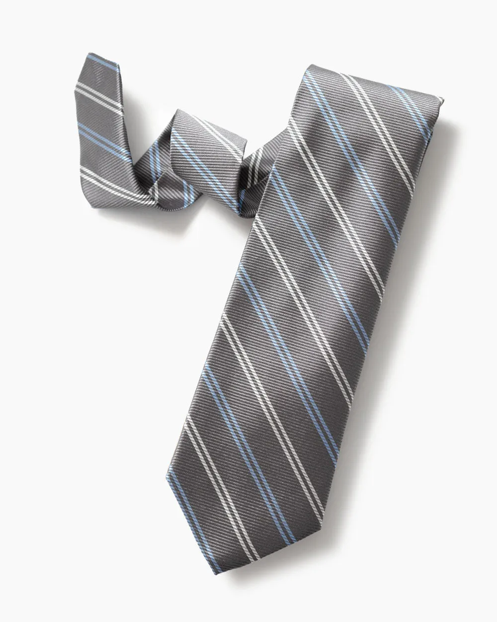 Grey Repp Stripe Tie
