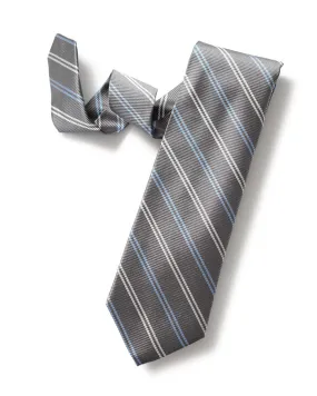 Grey Repp Stripe Tie