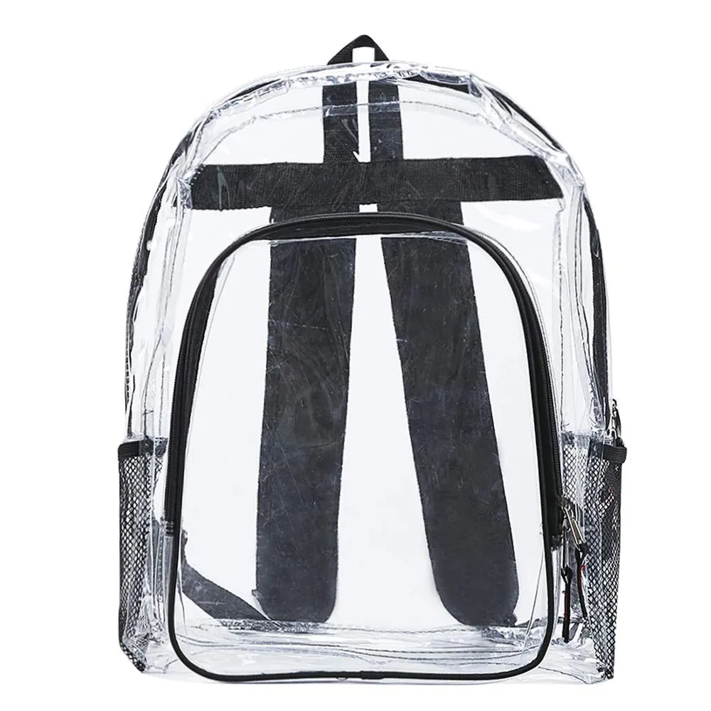 Heavy Duty Clear Backpack,Transparent Vinyl Backpack with Adjustable Straps, See Through Backpack for Work ,School,Security Travel and Sports